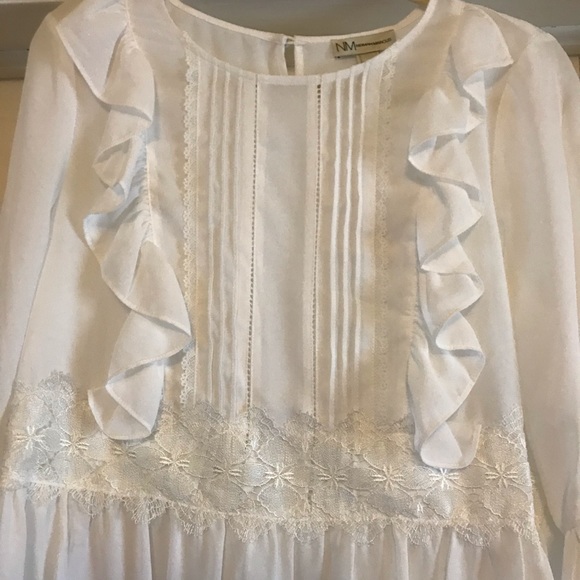 NWT Neiman Marcus Ruffle & Lace Peplum 3/4 sleeve - Picture 3 of 4